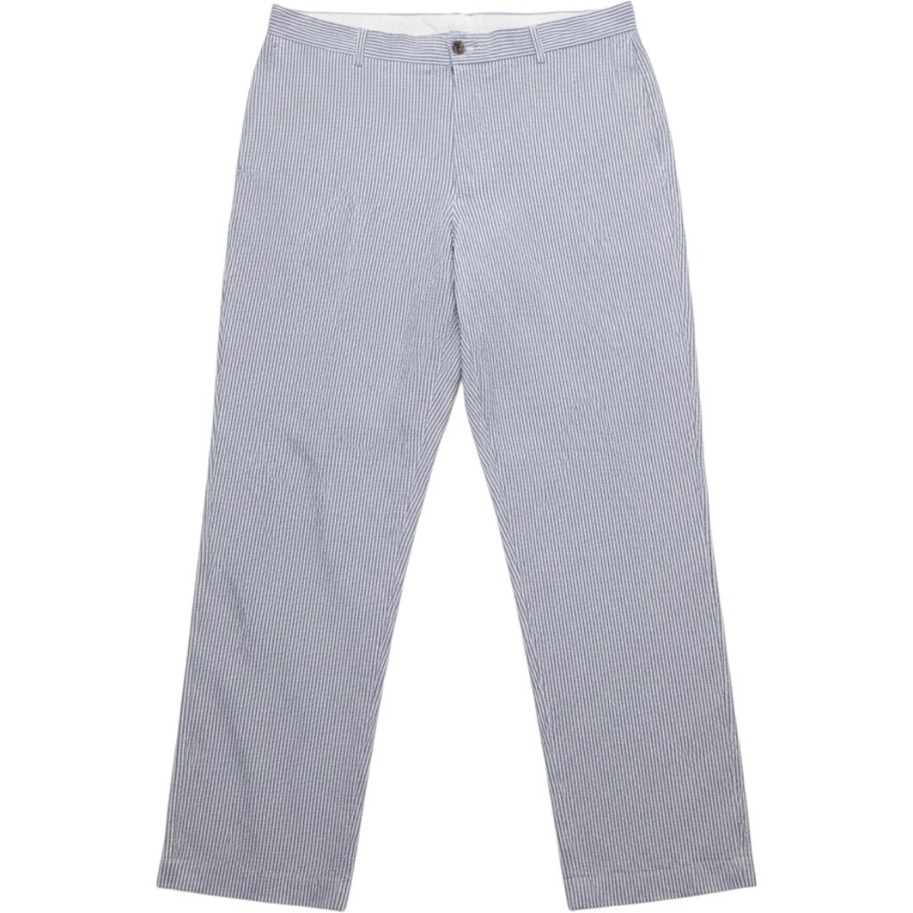 Brooks Brothers 346 Men Seersucker Pants Blue White Striped 36x32 Trouser(MP694)